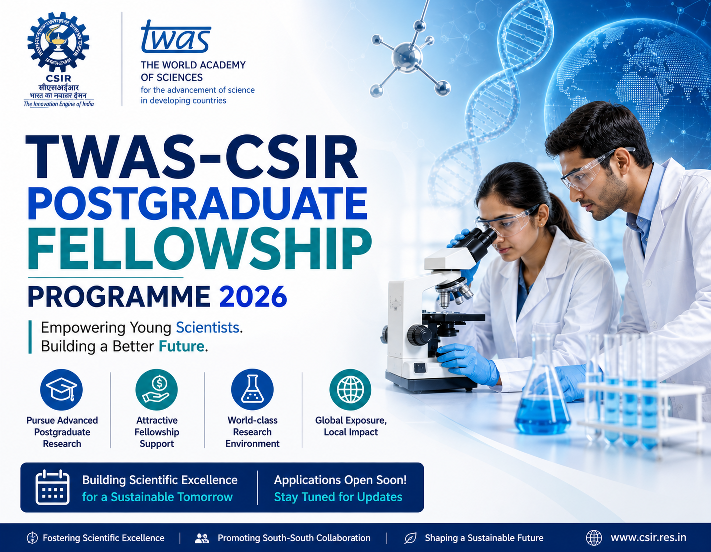 TWAS-CSIR Postgraduate Fellowship Programme 2026